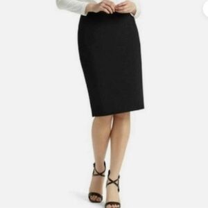 Lafayette 148 New York Virgin Wool Black Pencil Skirt Size 12